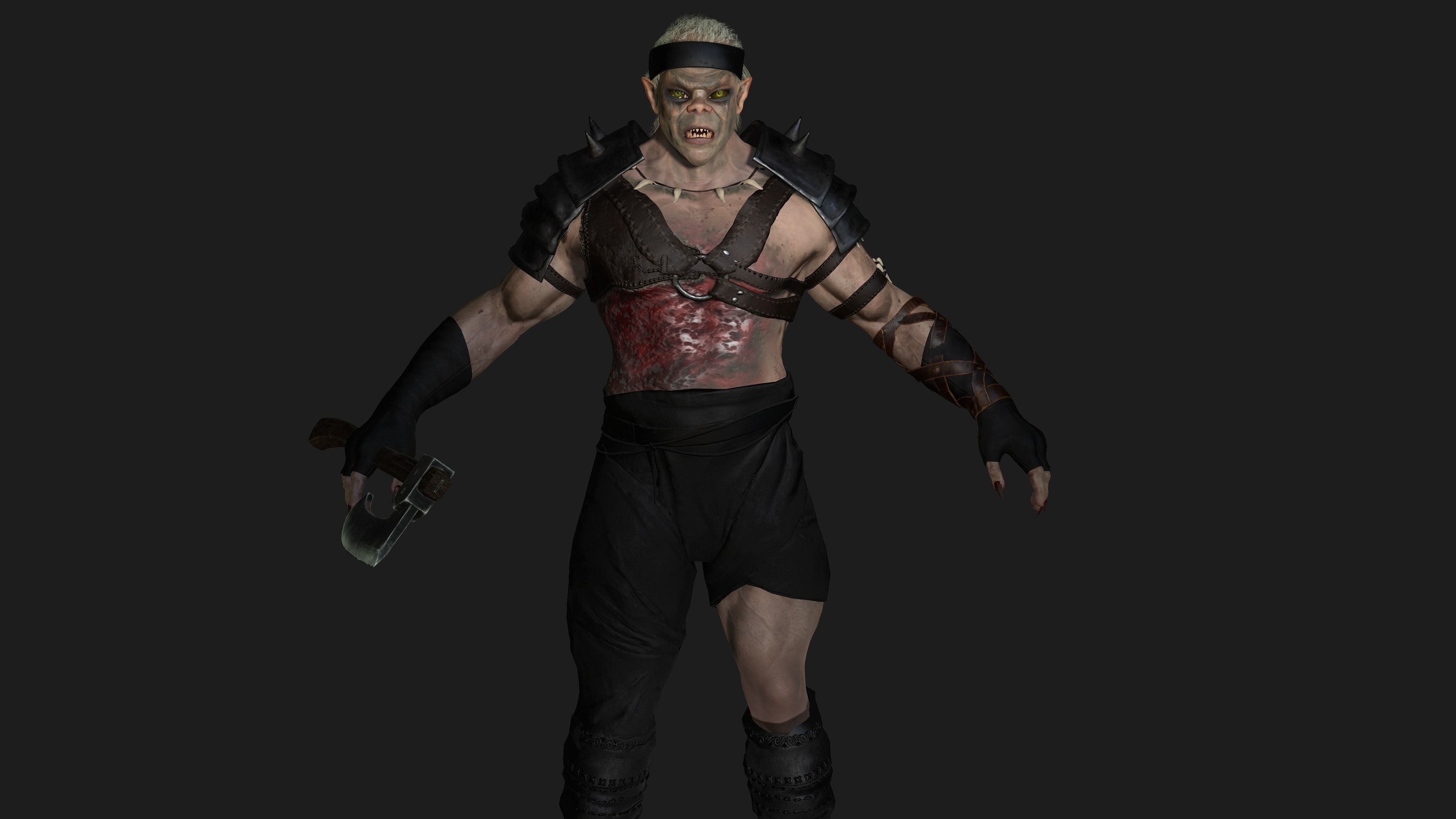 AAA 3D REALISTIC CHARACTER  - THE WOUNDED MONSTER 03 Low-poly 3D model_2