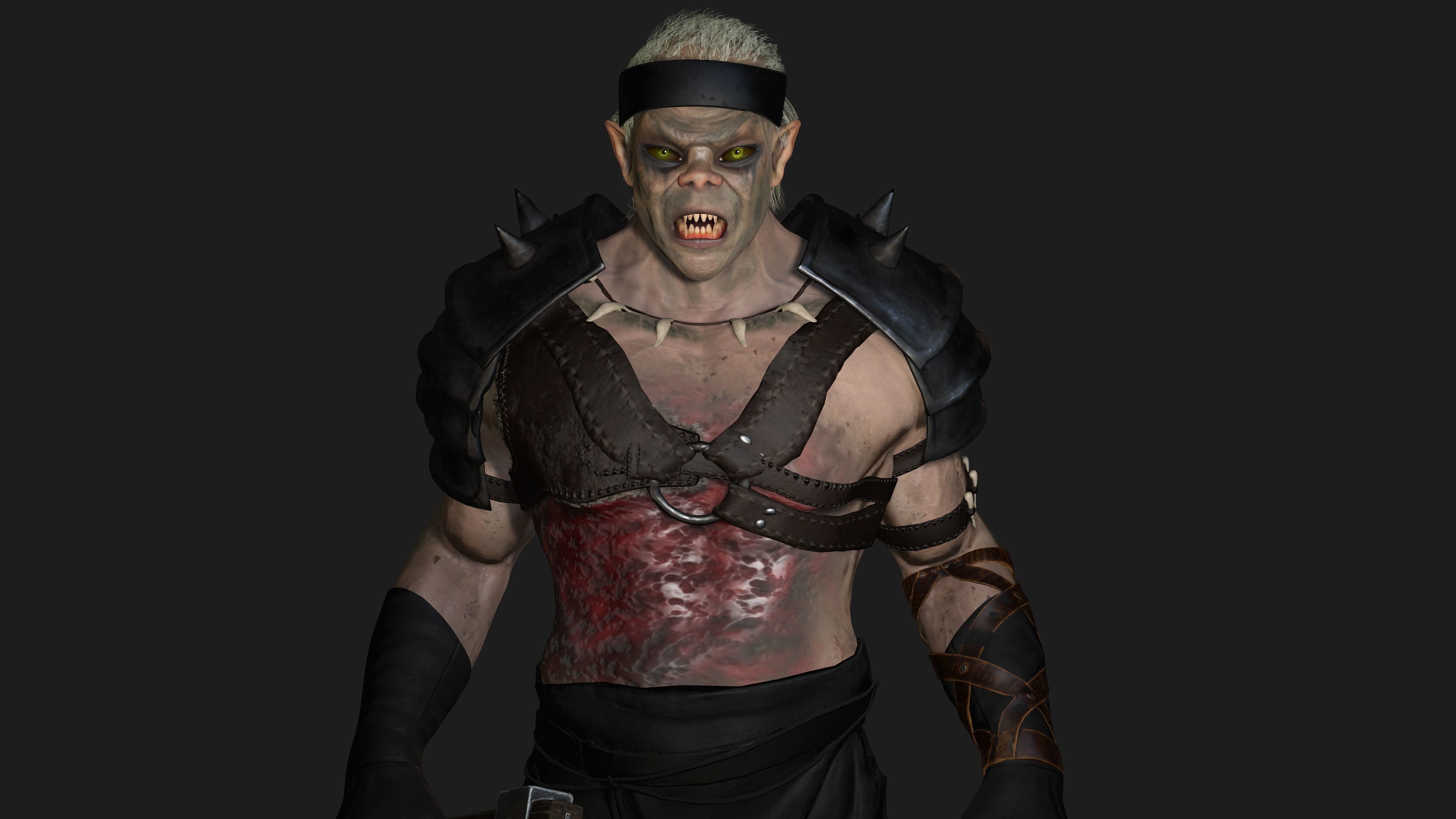 AAA 3D REALISTIC CHARACTER  - THE WOUNDED MONSTER 03 Low-poly 3D model_7
