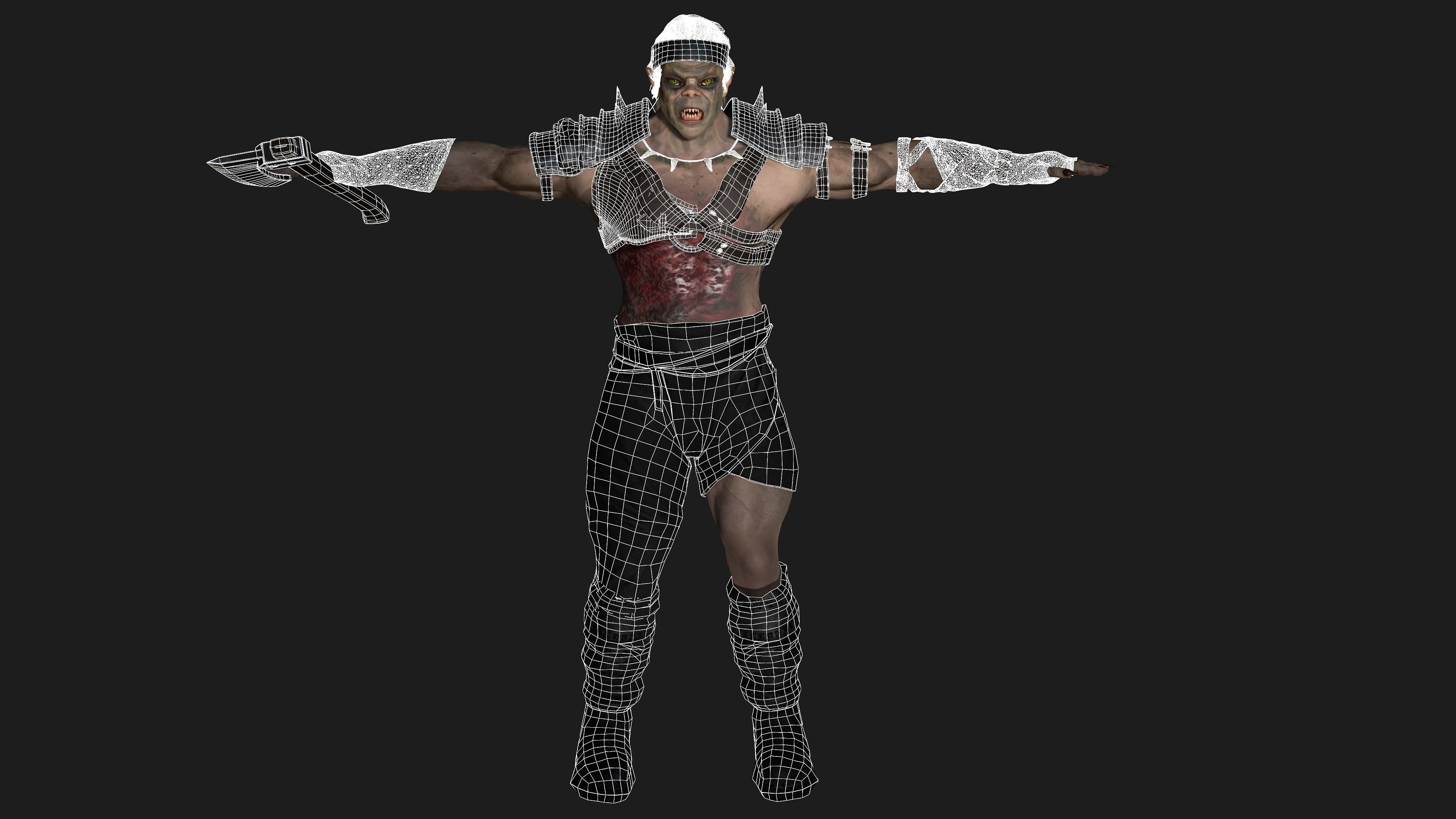 AAA 3D REALISTIC CHARACTER  - THE WOUNDED MONSTER 03 Low-poly 3D model_18