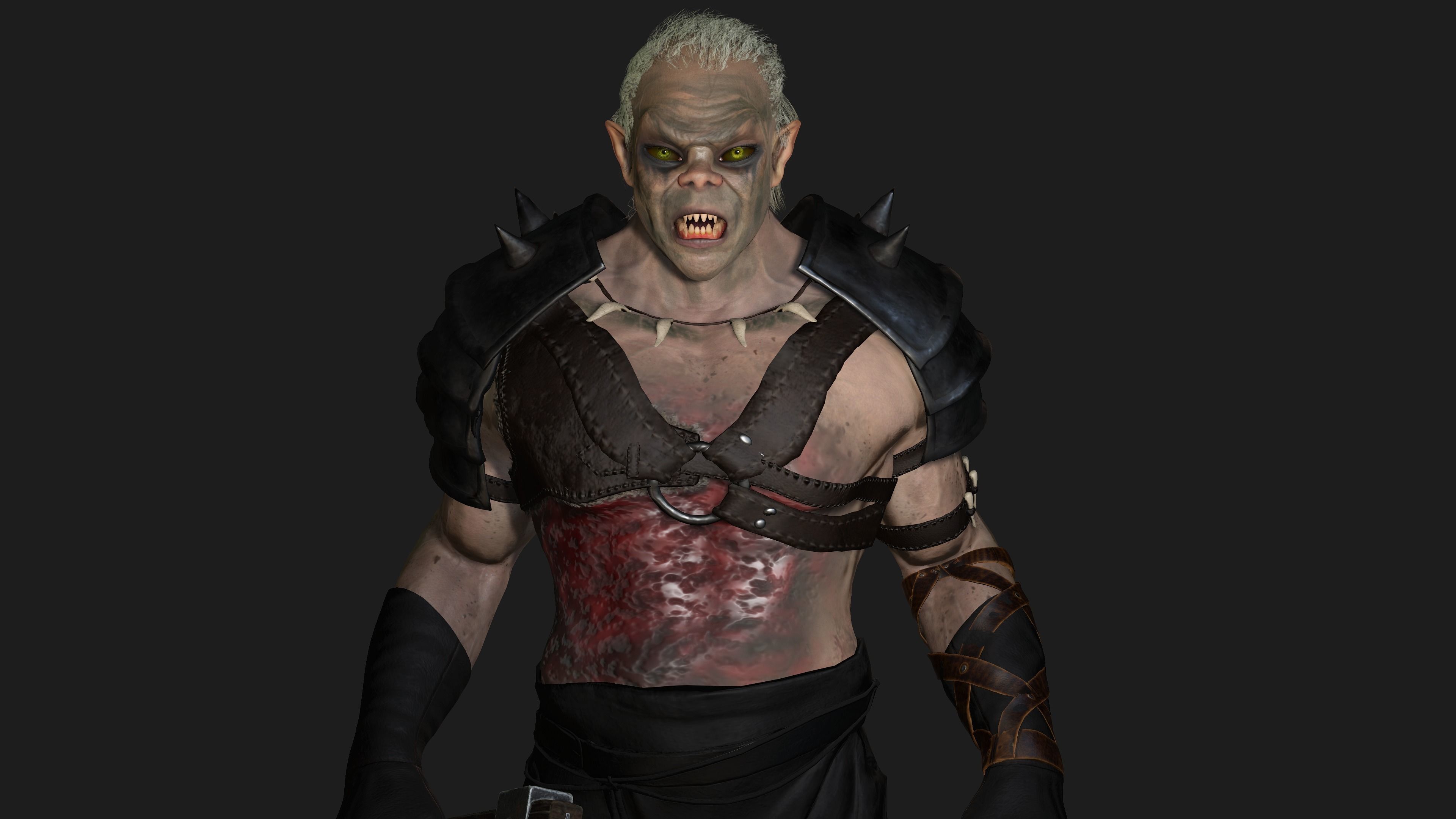 AAA 3D REALISTIC CHARACTER  - THE WOUNDED MONSTER 03 Low-poly 3D model_8