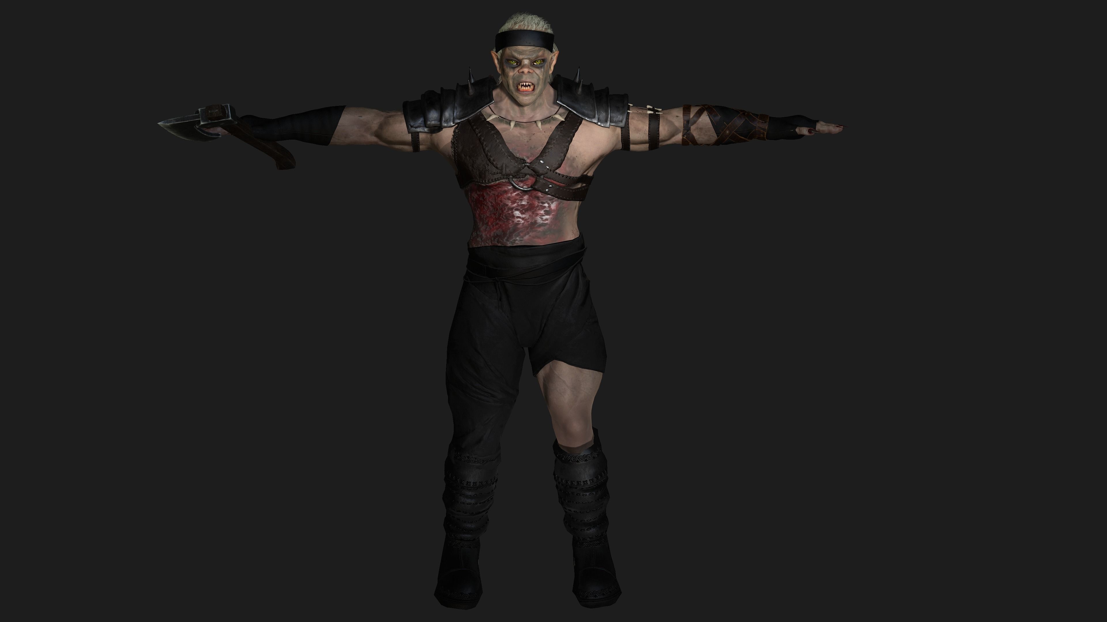 AAA 3D REALISTIC CHARACTER  - THE WOUNDED MONSTER 03 Low-poly 3D model_17