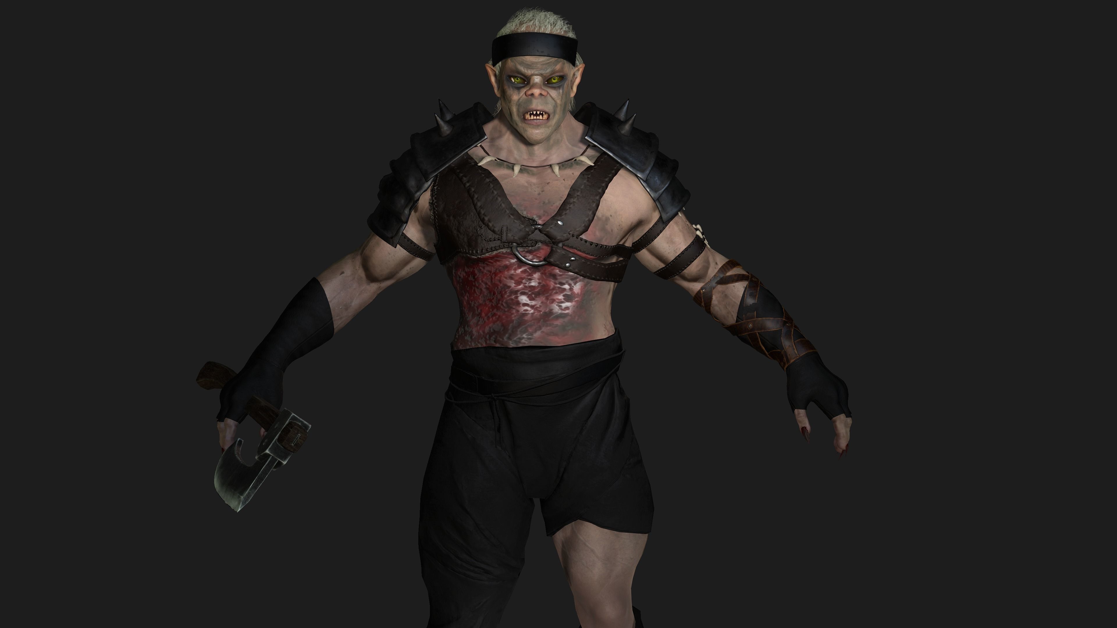 AAA 3D REALISTIC CHARACTER  - THE WOUNDED MONSTER 03 Low-poly 3D model_3