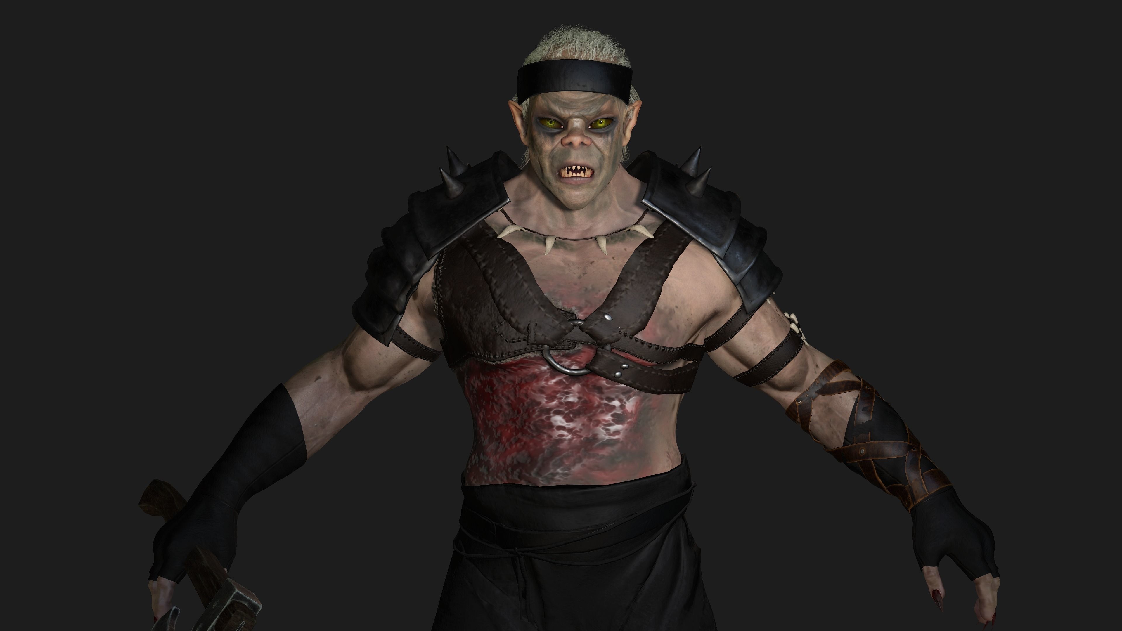 AAA 3D REALISTIC CHARACTER  - THE WOUNDED MONSTER 03 Low-poly 3D model_5
