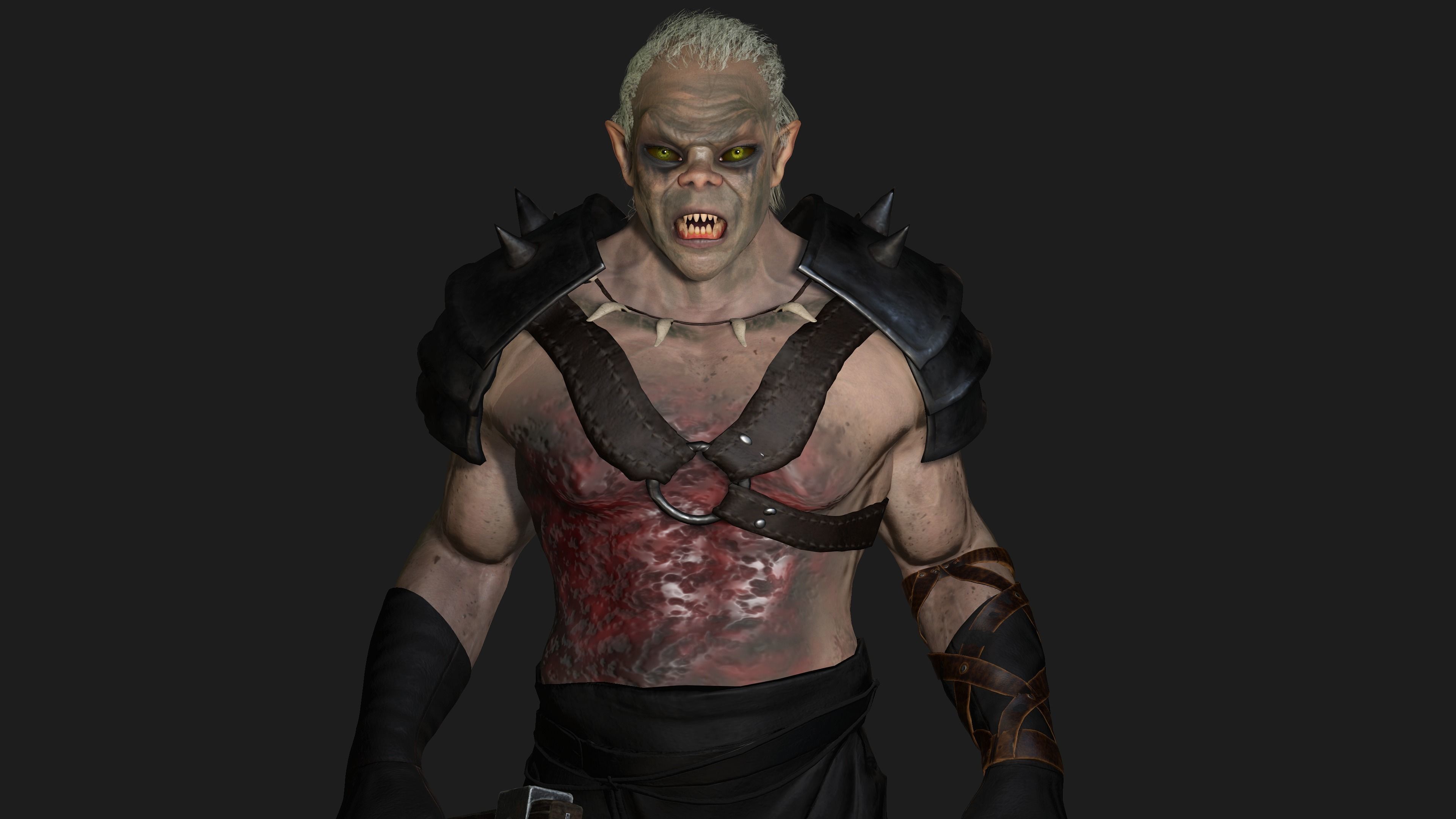 AAA 3D REALISTIC CHARACTER  - THE WOUNDED MONSTER 03 Low-poly 3D model_9