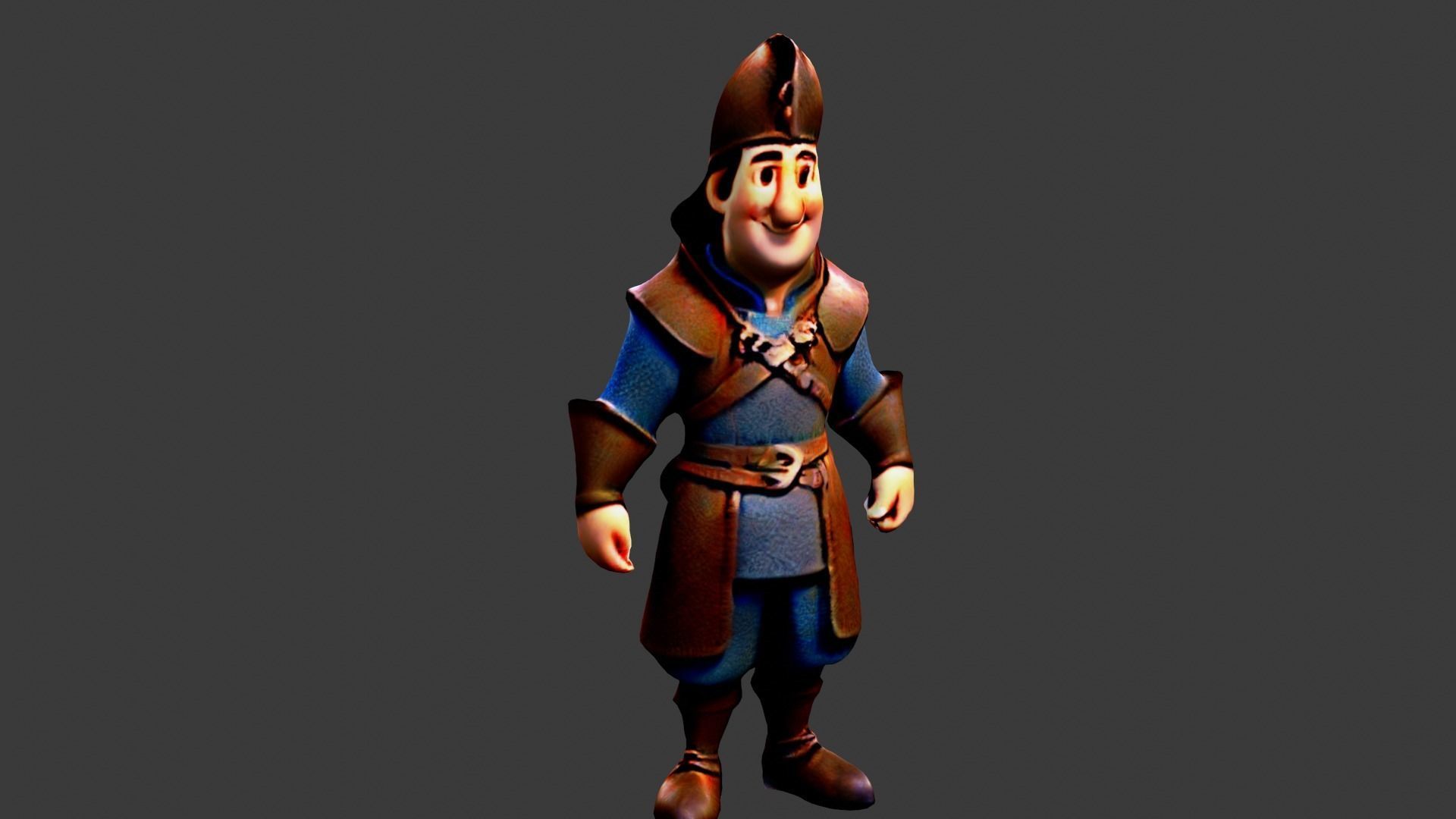 Medieval Peasant Low-poly 3D model_6
