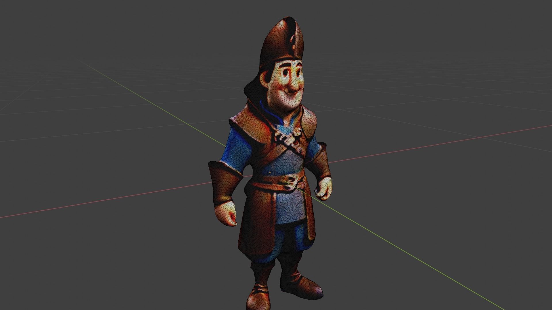 Medieval Peasant Low-poly 3D model_7