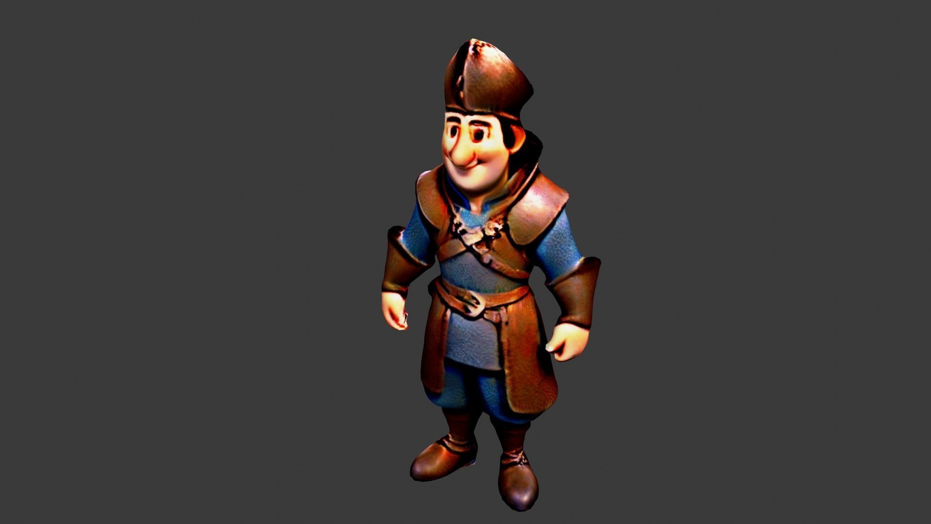 Medieval Peasant Low-poly 3D model_3