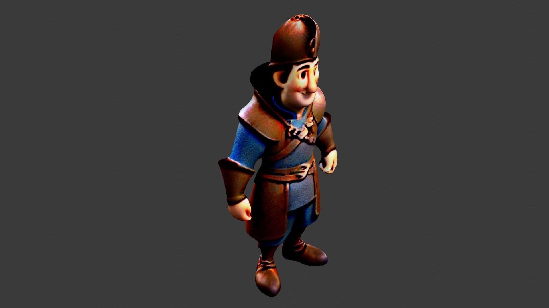 Medieval Peasant Low-poly 3D model_4