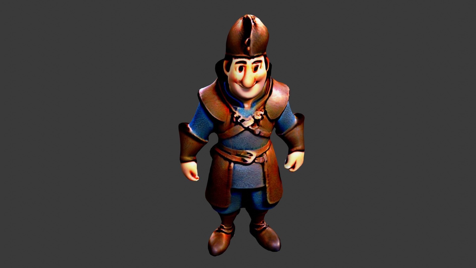 Medieval Peasant Low-poly 3D model_5