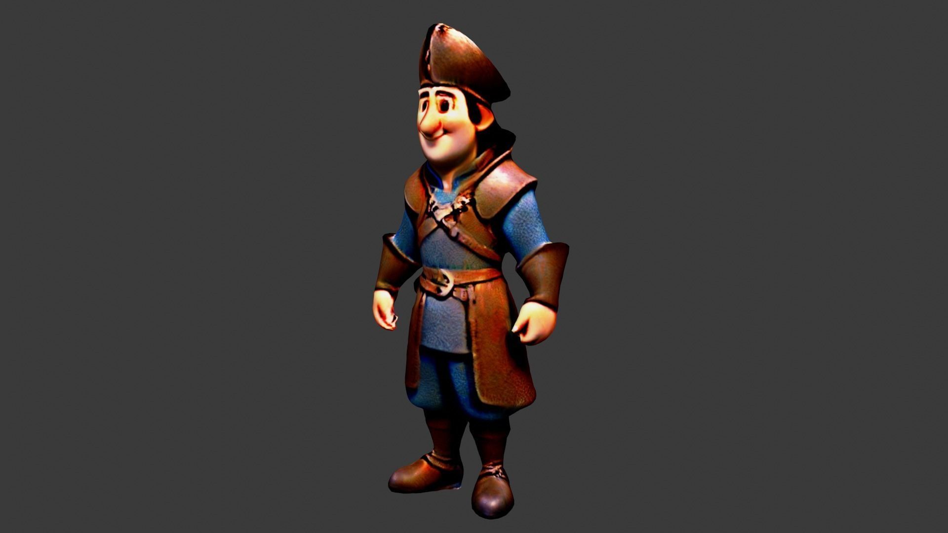 Medieval Peasant Low-poly 3D model_2