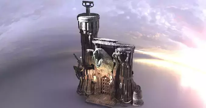 Lady Slithers Lair inspired fortress 3D model
