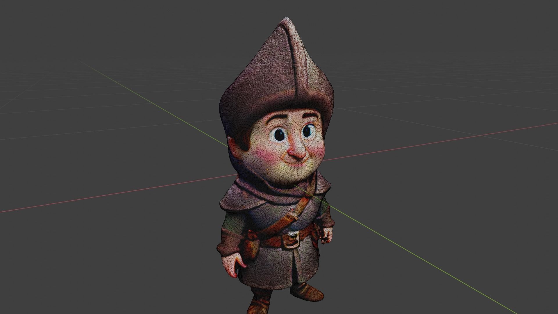 Medieval Man Low-poly 3D model_7
