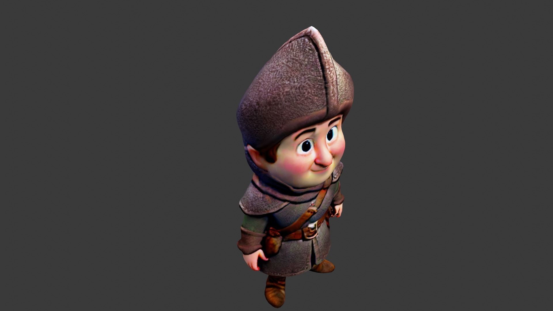 Medieval Man Low-poly 3D model_4