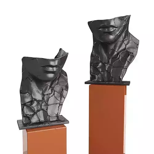 Modern face half sculpture