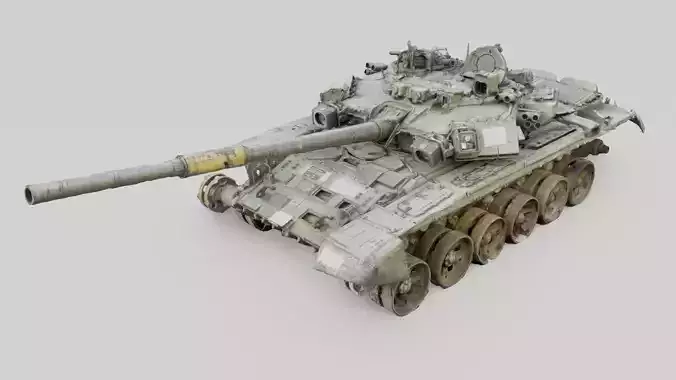 Russian T-90 tank destroyed by Ukrainian army  3D model