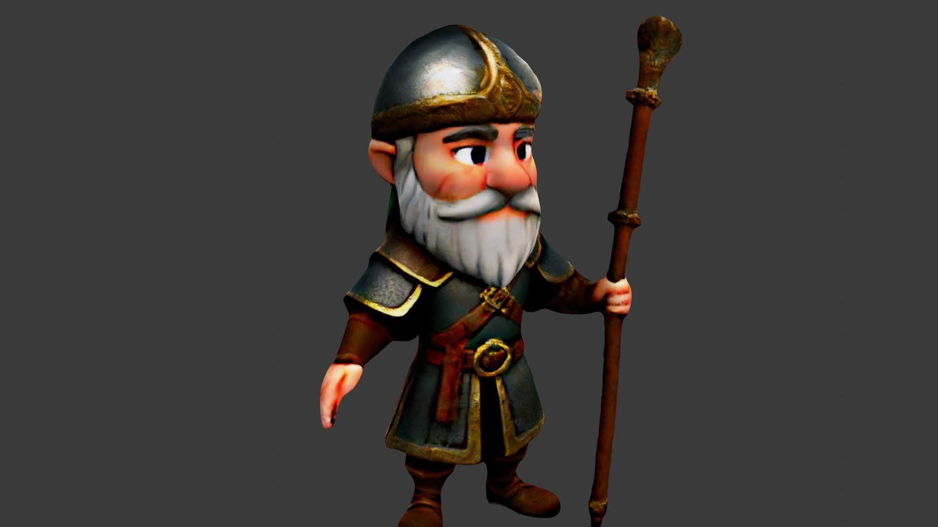 Old Beggar Man Low-poly 3D model_6