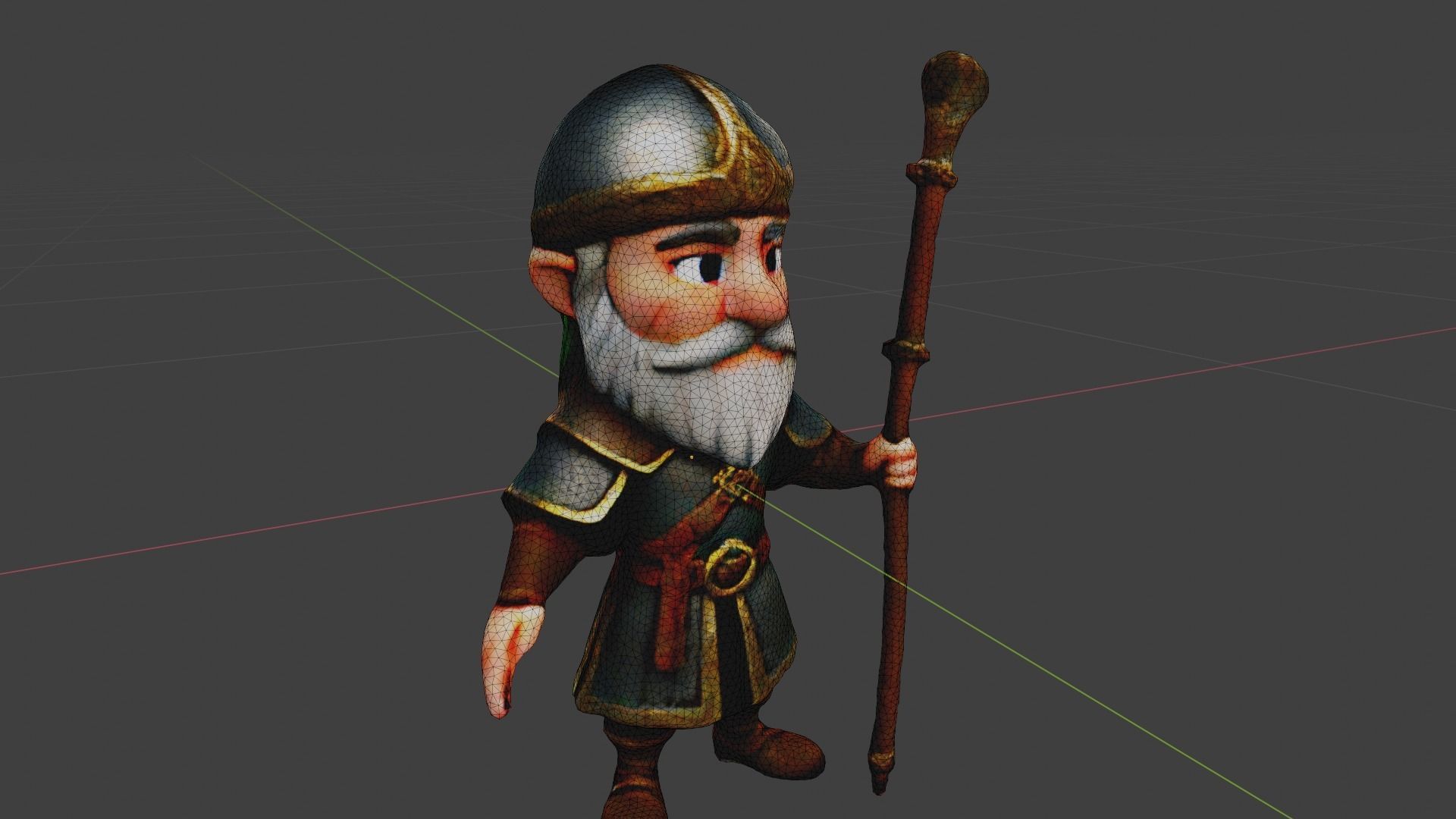 Old Beggar Man Low-poly 3D model_7