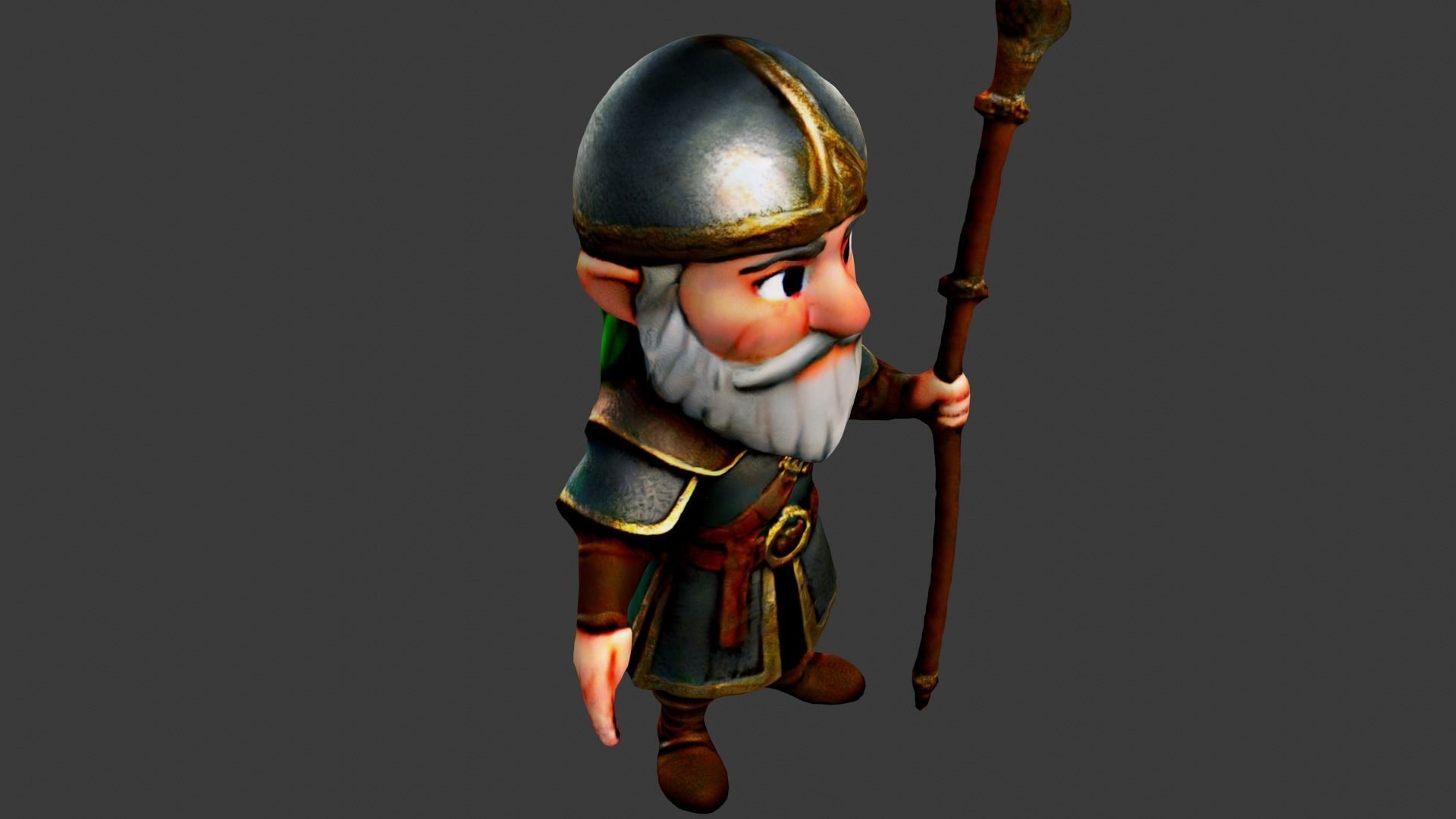 Old Beggar Man Low-poly 3D model_4