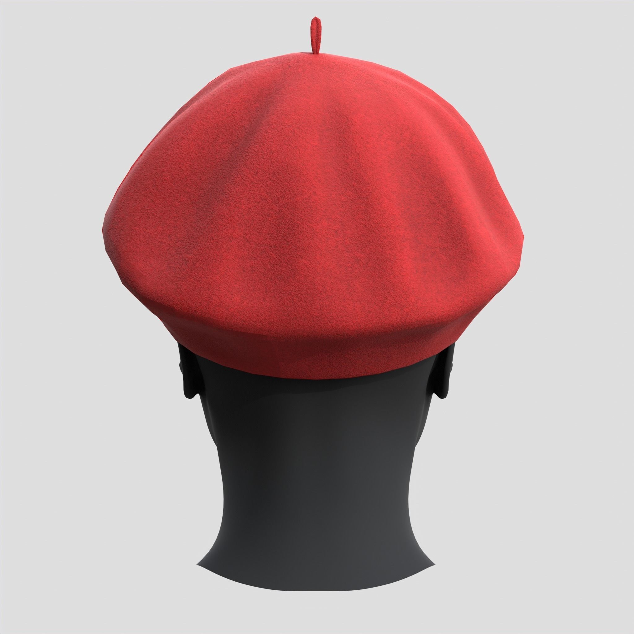 Female Wool Beret Hat Low-poly 3D model_15