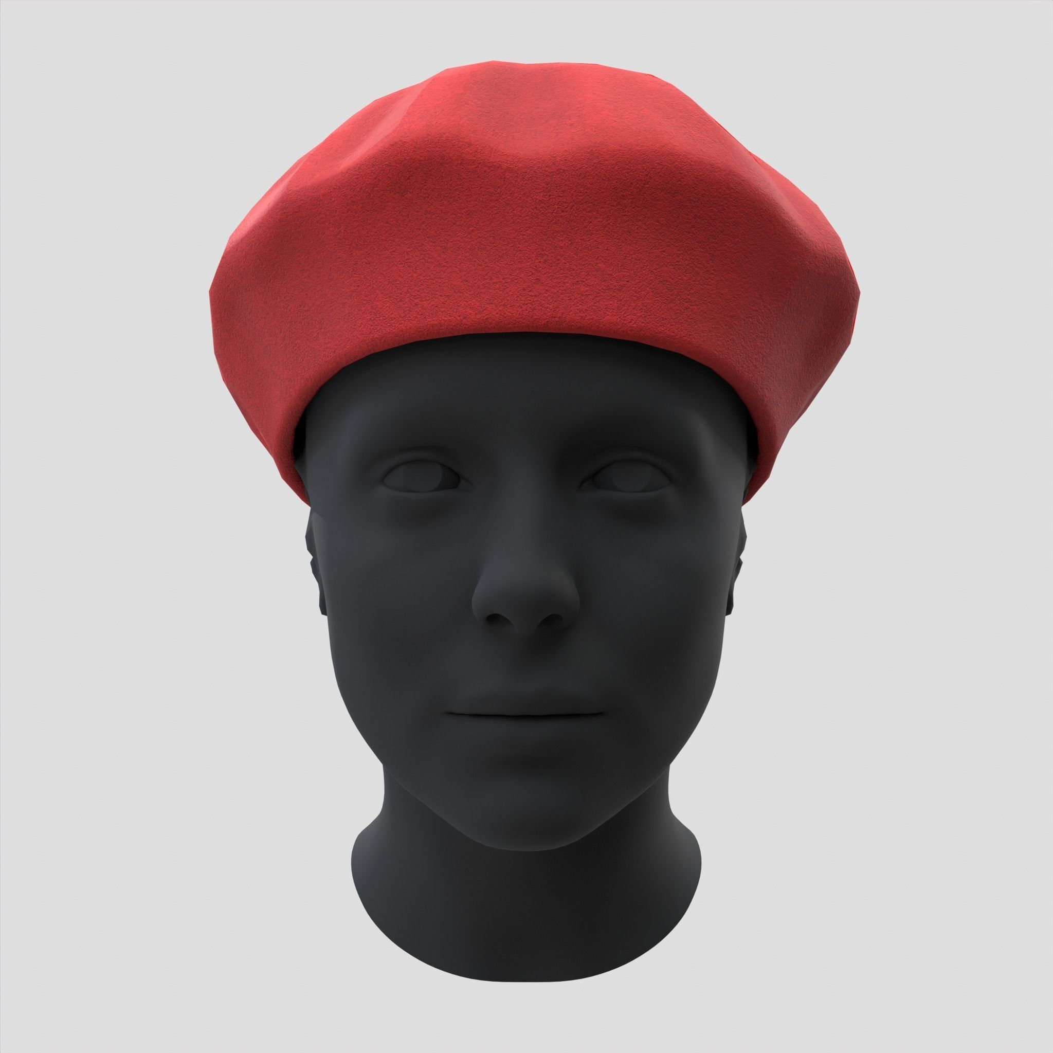 Female Wool Beret Hat Low-poly 3D model_12