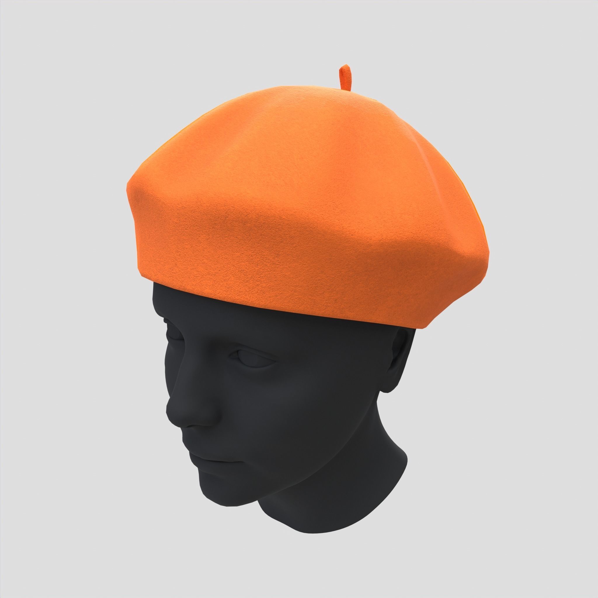 Female Wool Beret Hat Low-poly 3D model_6