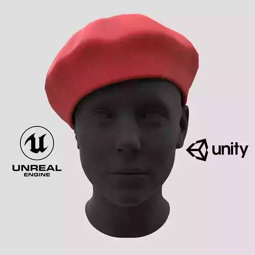 Female Wool Beret Hat  Low-poly 3D model