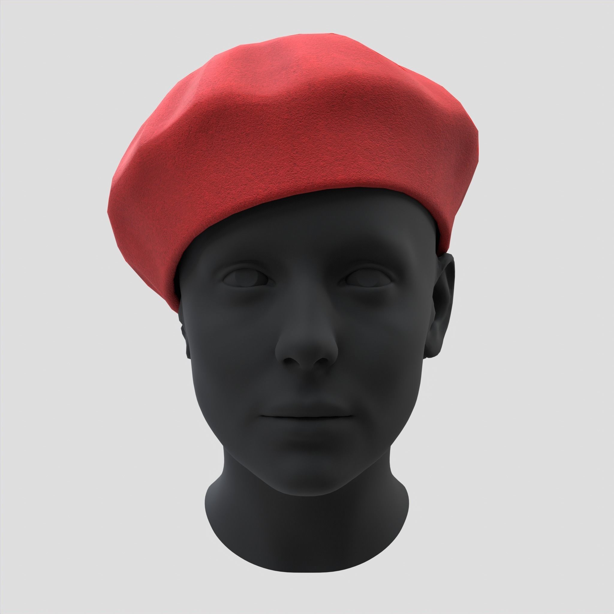 Female Wool Beret Hat Low-poly 3D model_11