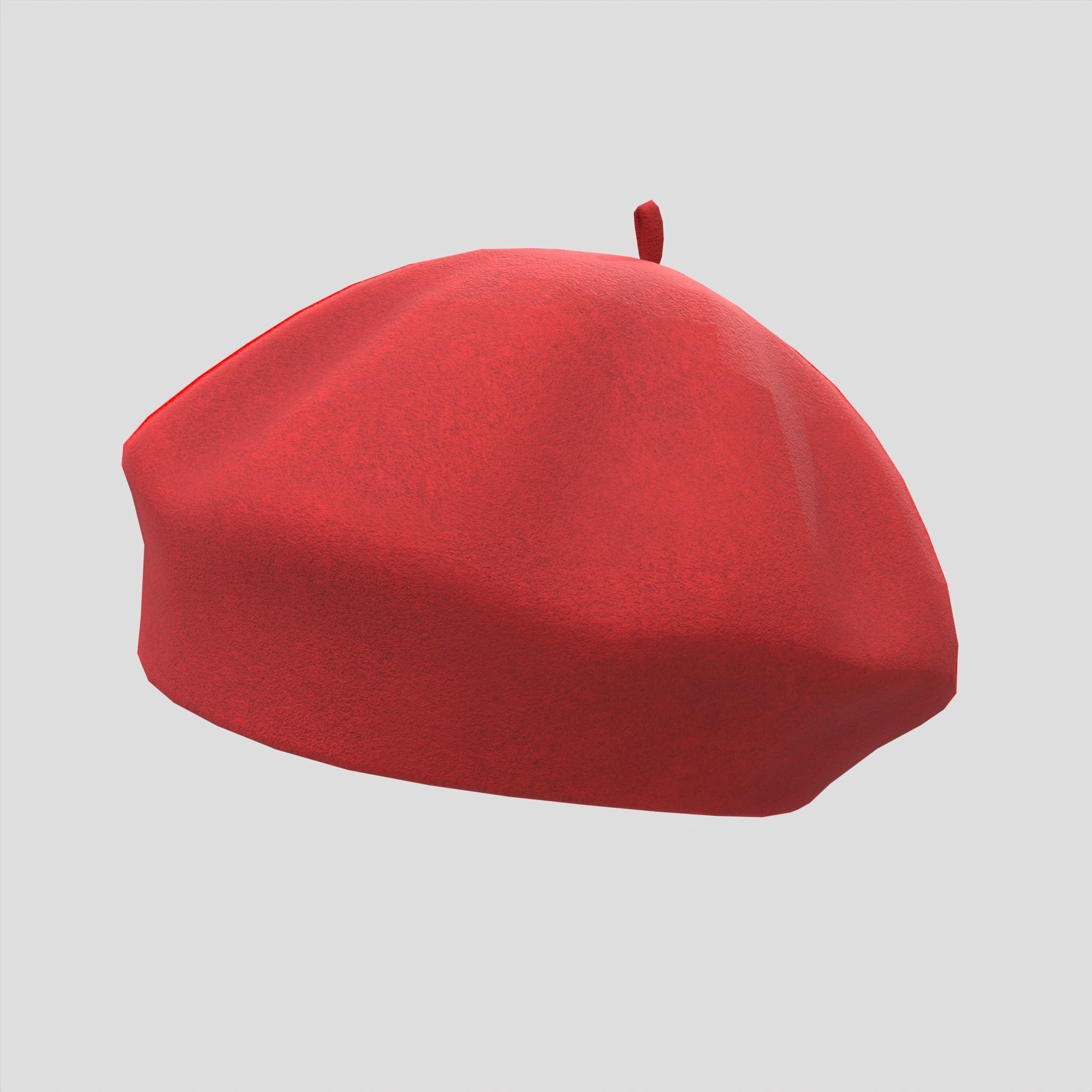 Female Wool Beret Hat Low-poly 3D model_16