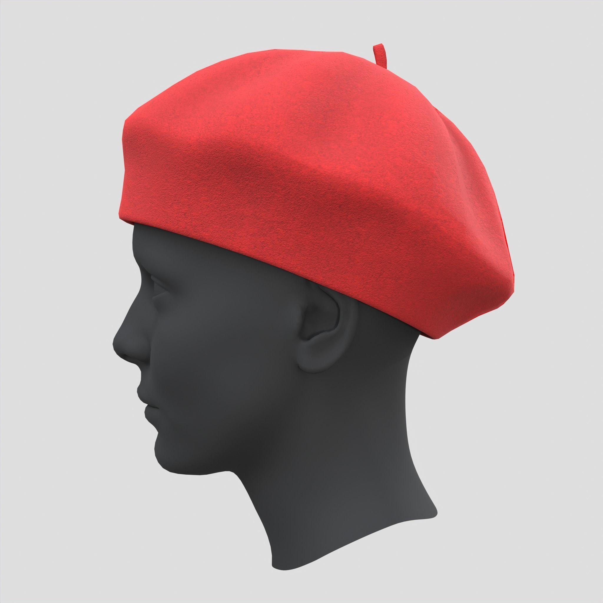Female Wool Beret Hat Low-poly 3D model_13
