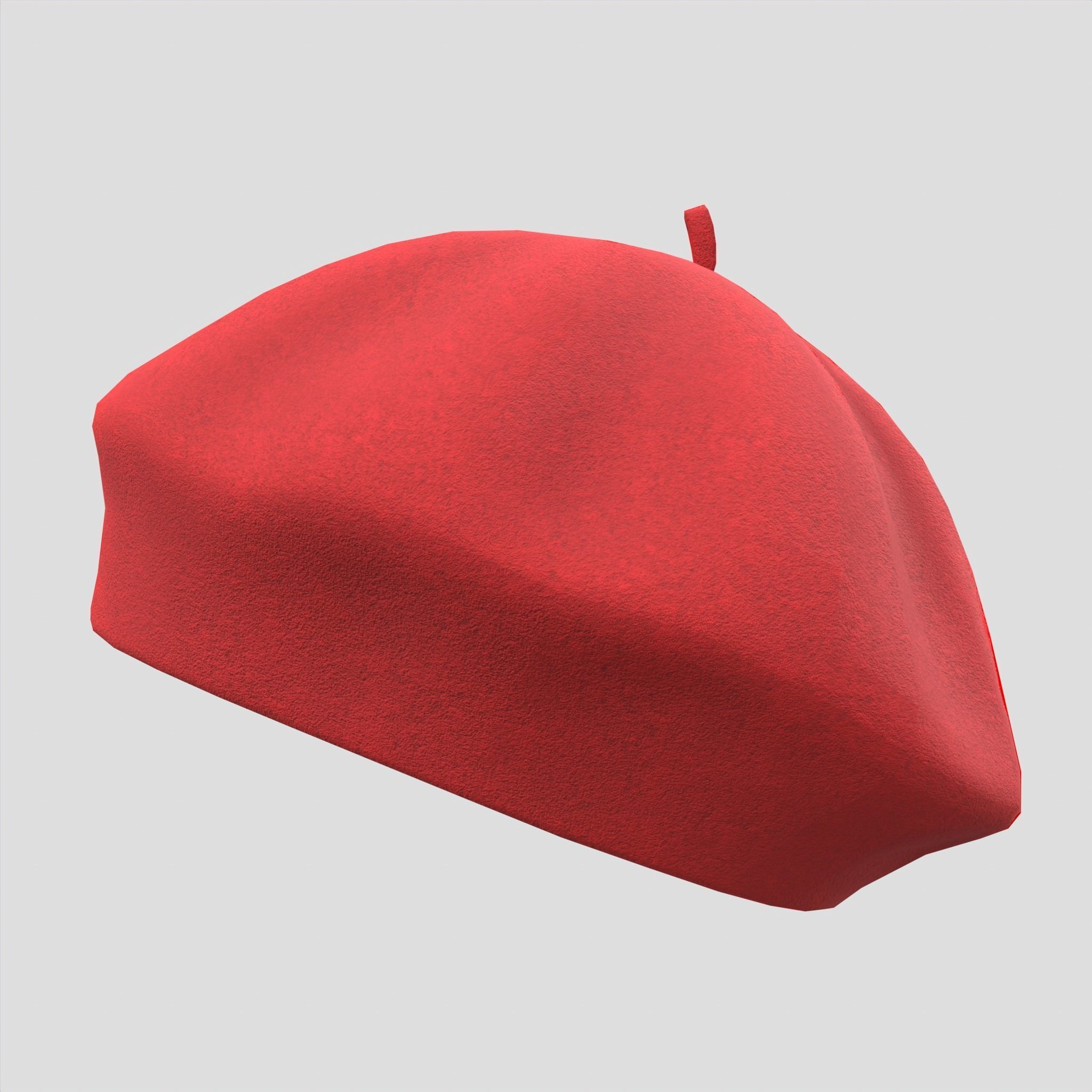 Female Wool Beret Hat Low-poly 3D model_19