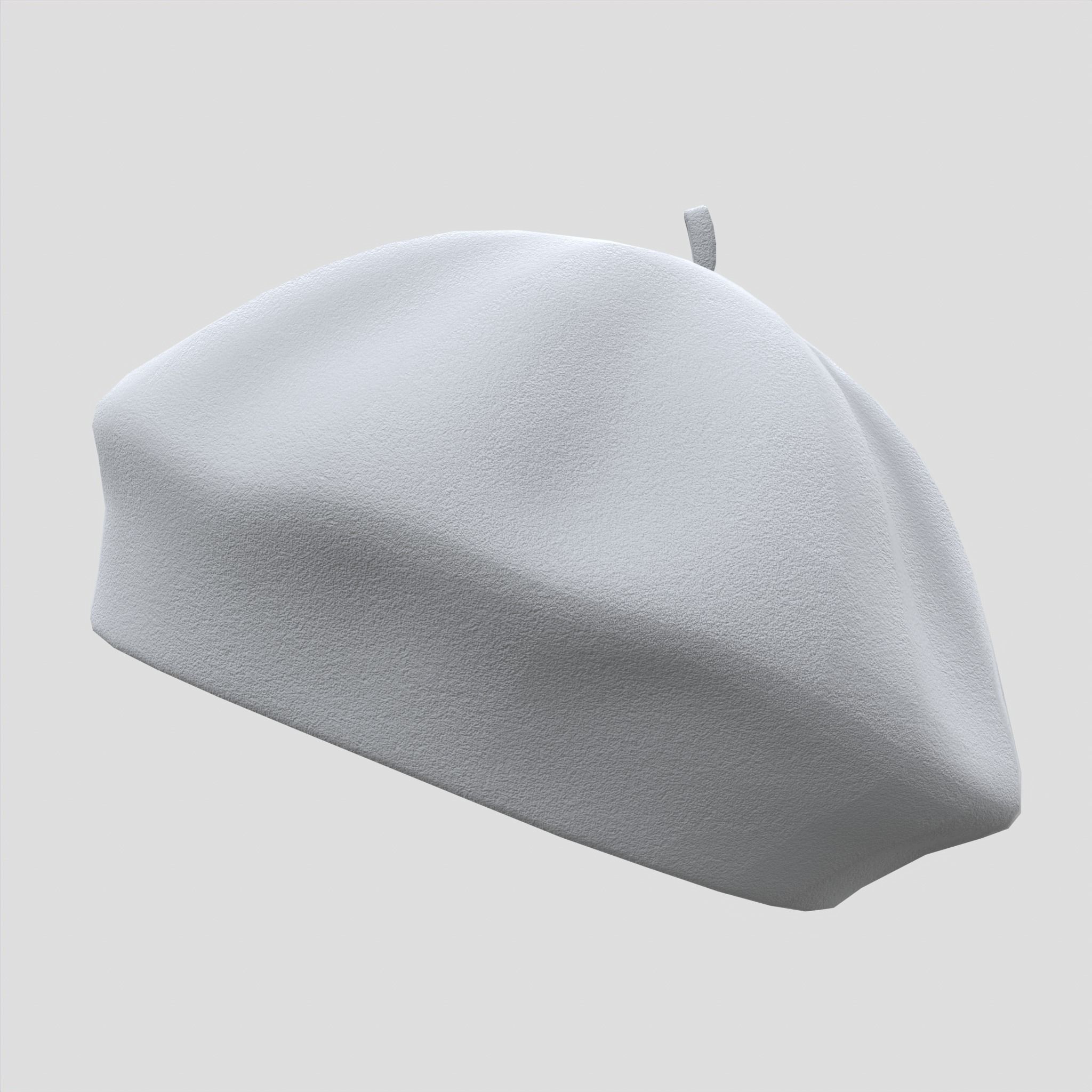Female Wool Beret Hat Low-poly 3D model_20