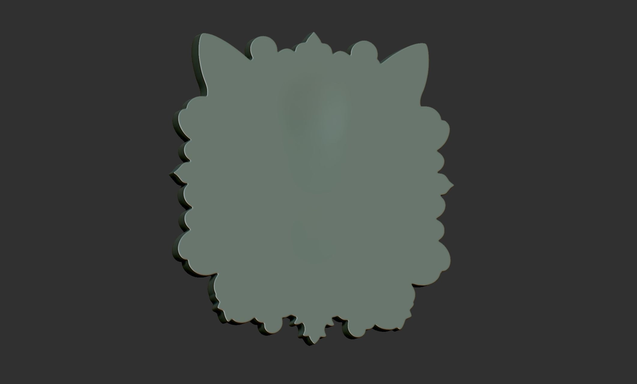 Cat Pendant Bas Relief 01 3D print model_7