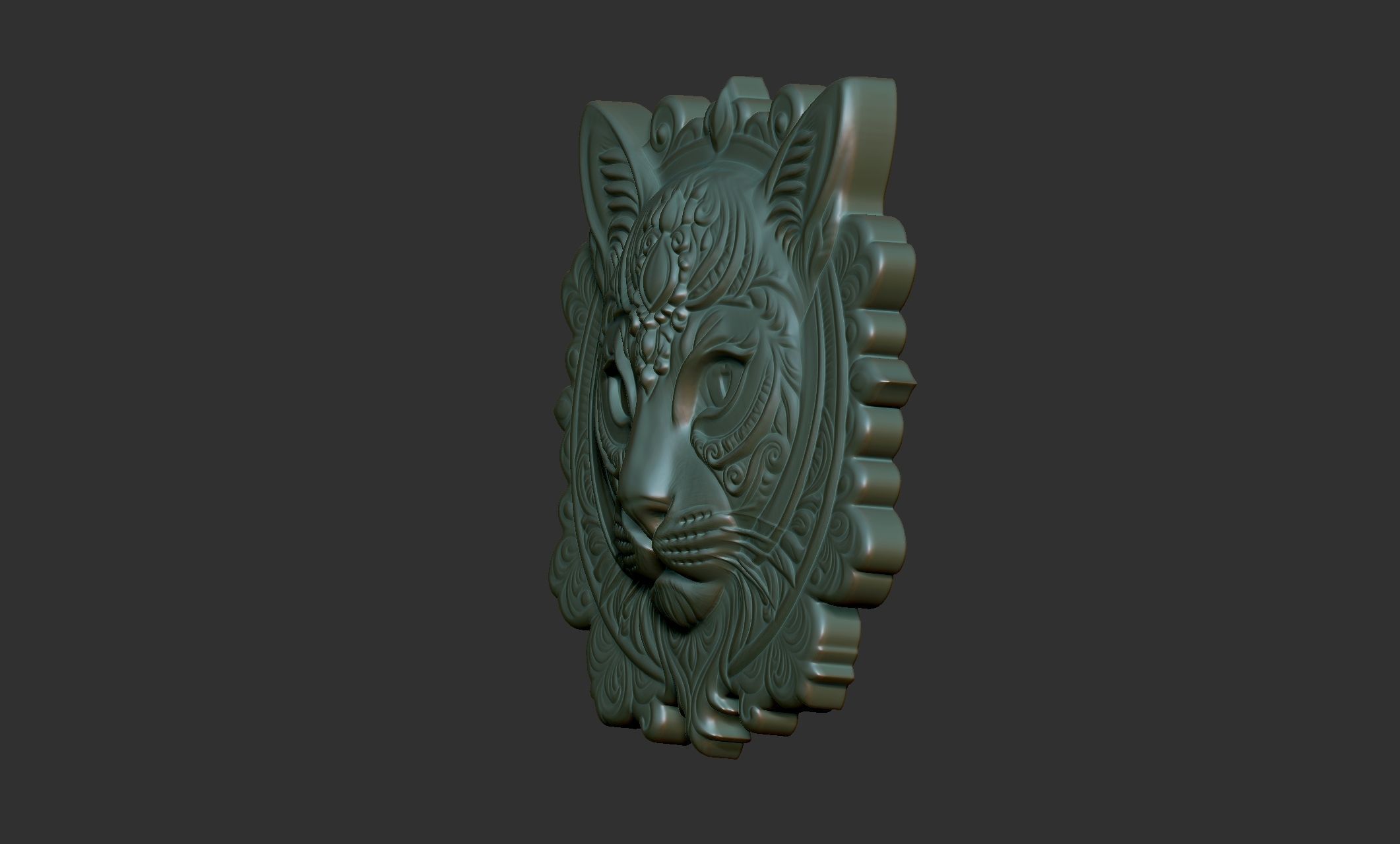 Cat Pendant Bas Relief 01 3D print model_4