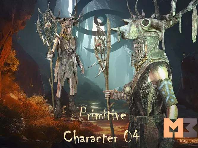 Primitive Survival Character 04 Low-poly 3D model