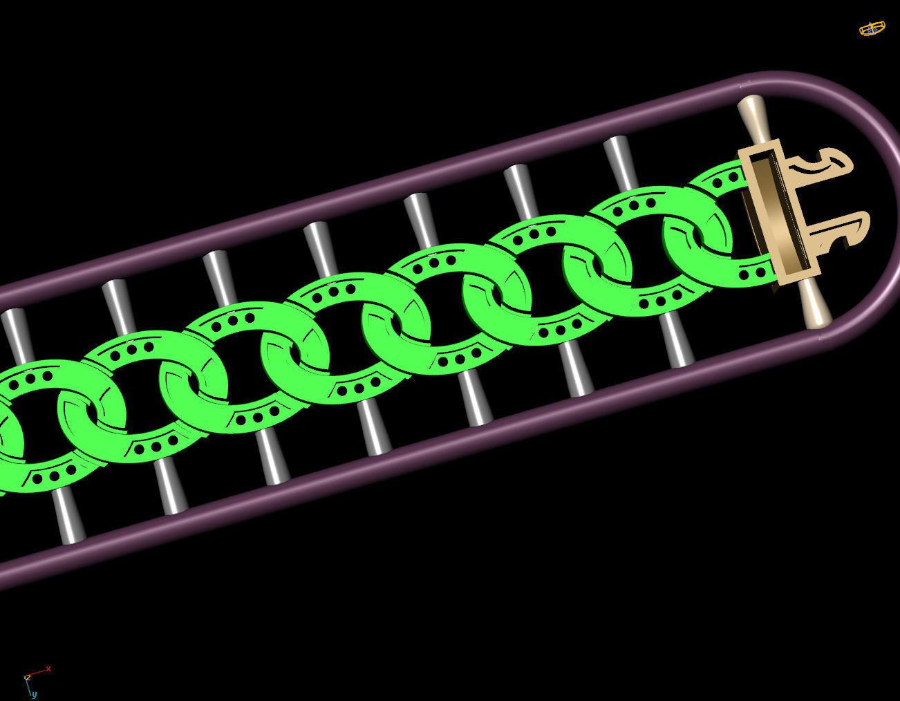 9 MM 18 CM  CUBAN LINK CHAIN FOR BRACELET OR NECKLACE 3D print model_3