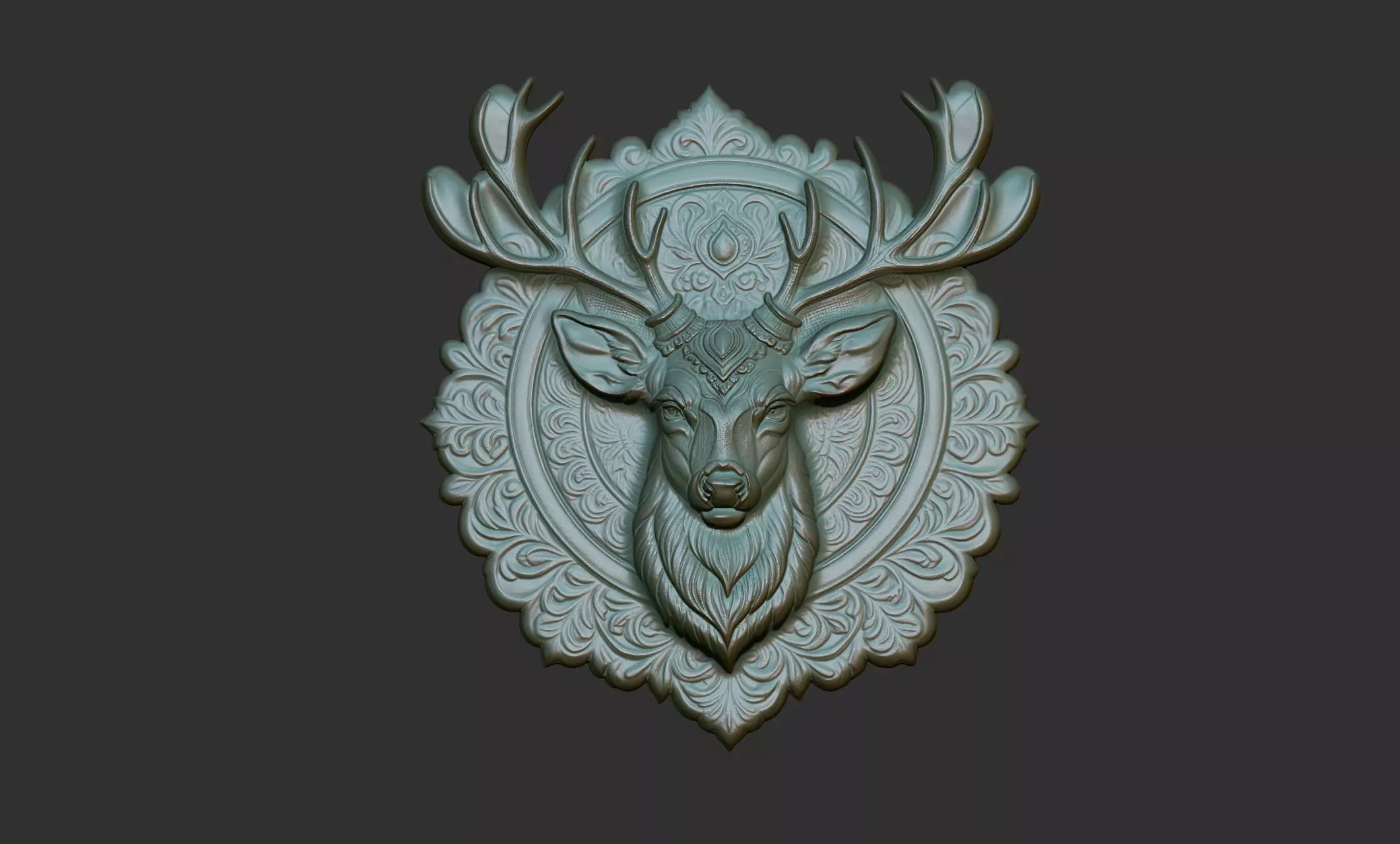 Deer Pendant Bas Relief 01 3D print model