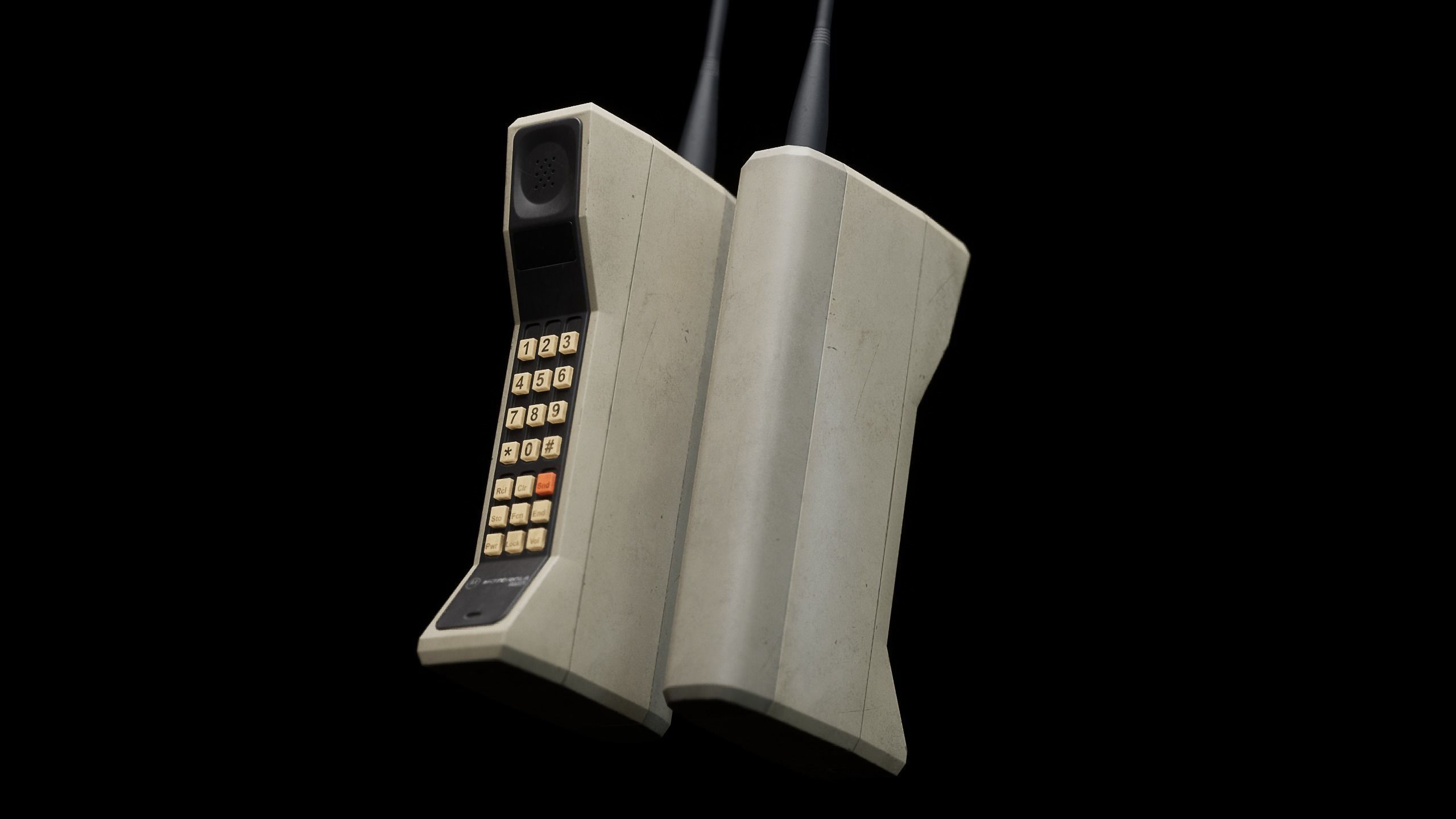 Motorola DynaTAC 8000x Used Backlit Buttons Low-poly 3D model_2
