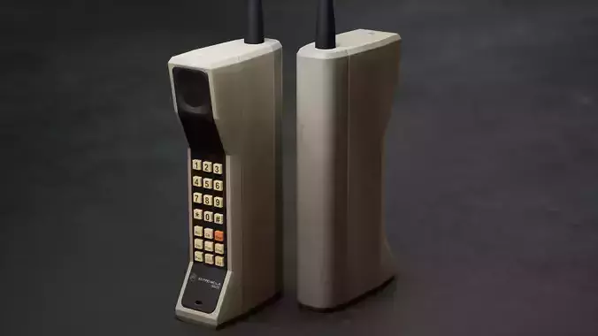 Motorola DynaTAC 8000x Used Backlit Buttons Low-poly 3D model