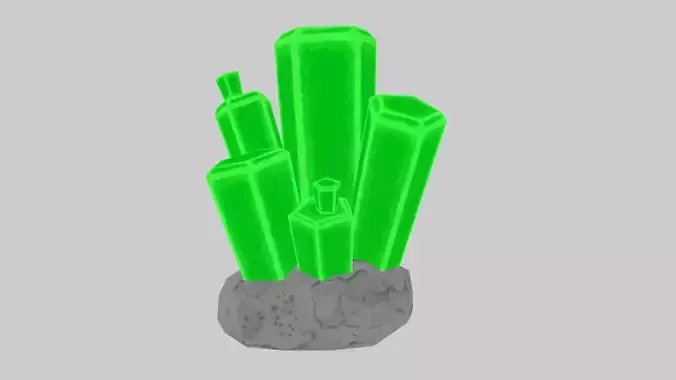 Green Stylized Rock Crystal Cluster Version 2