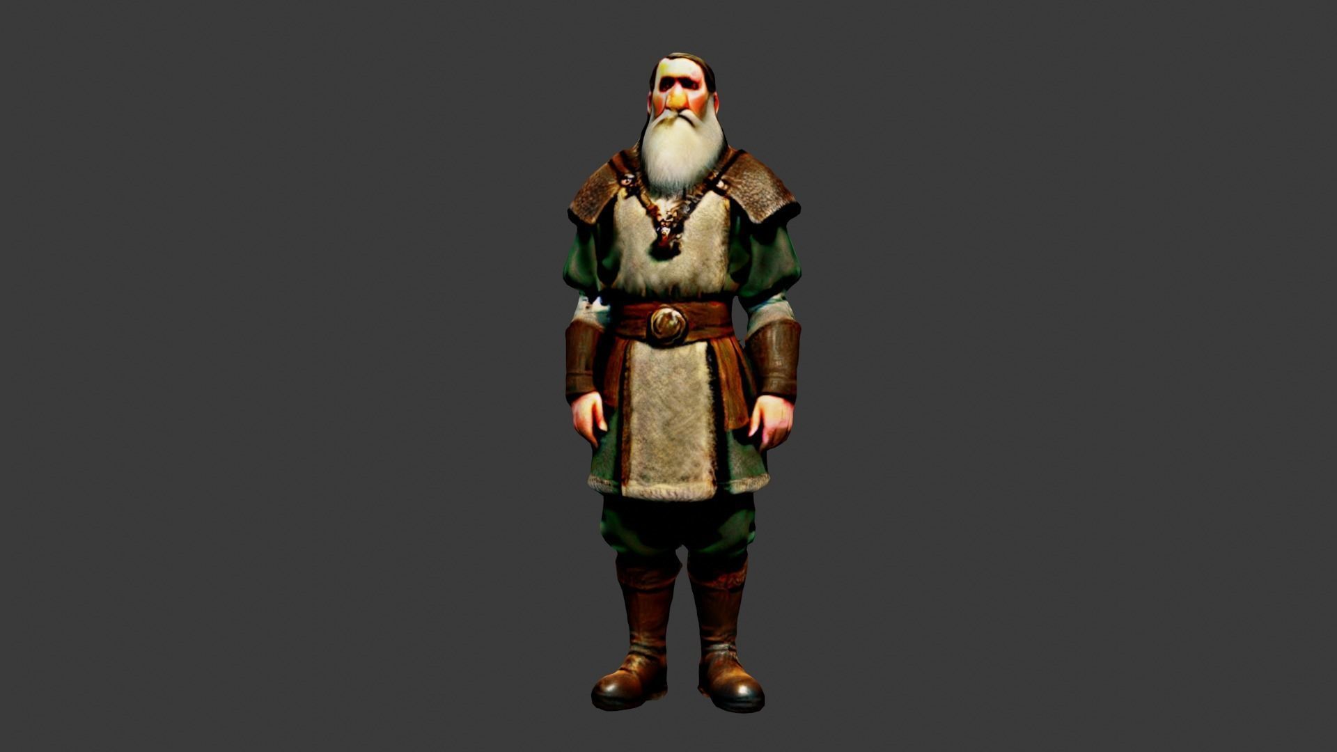 Old Poor Man Low-poly 3D model_1
