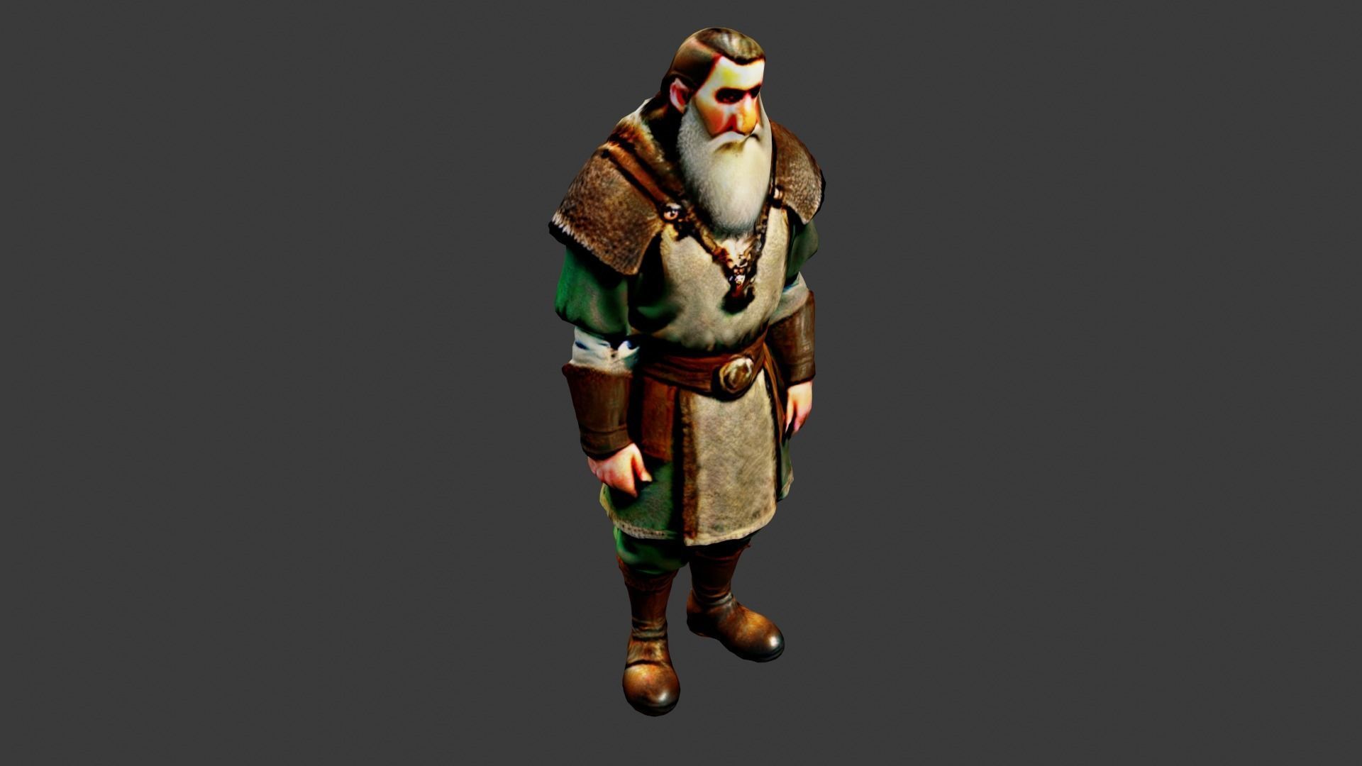 Old Poor Man Low-poly 3D model_4