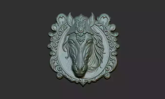 Horse Pendant Bas Relief 01