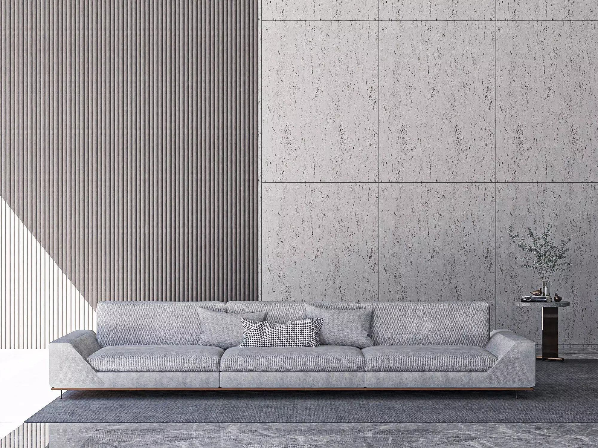 modern sofa Low-poly 3D model_0