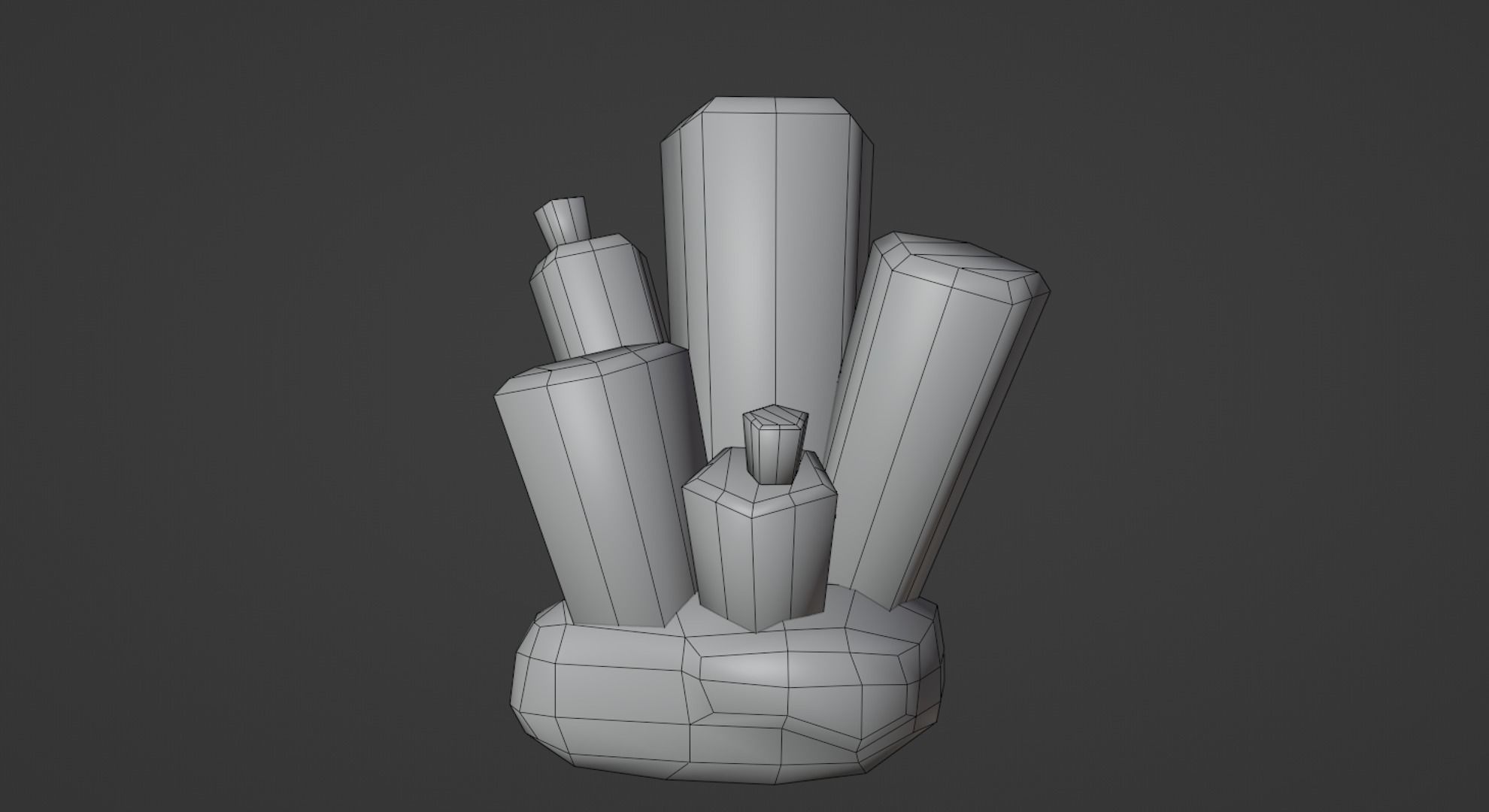 Yellow Stylized Rock Crystal Cluster Version 2 Low-poly 3D model_8