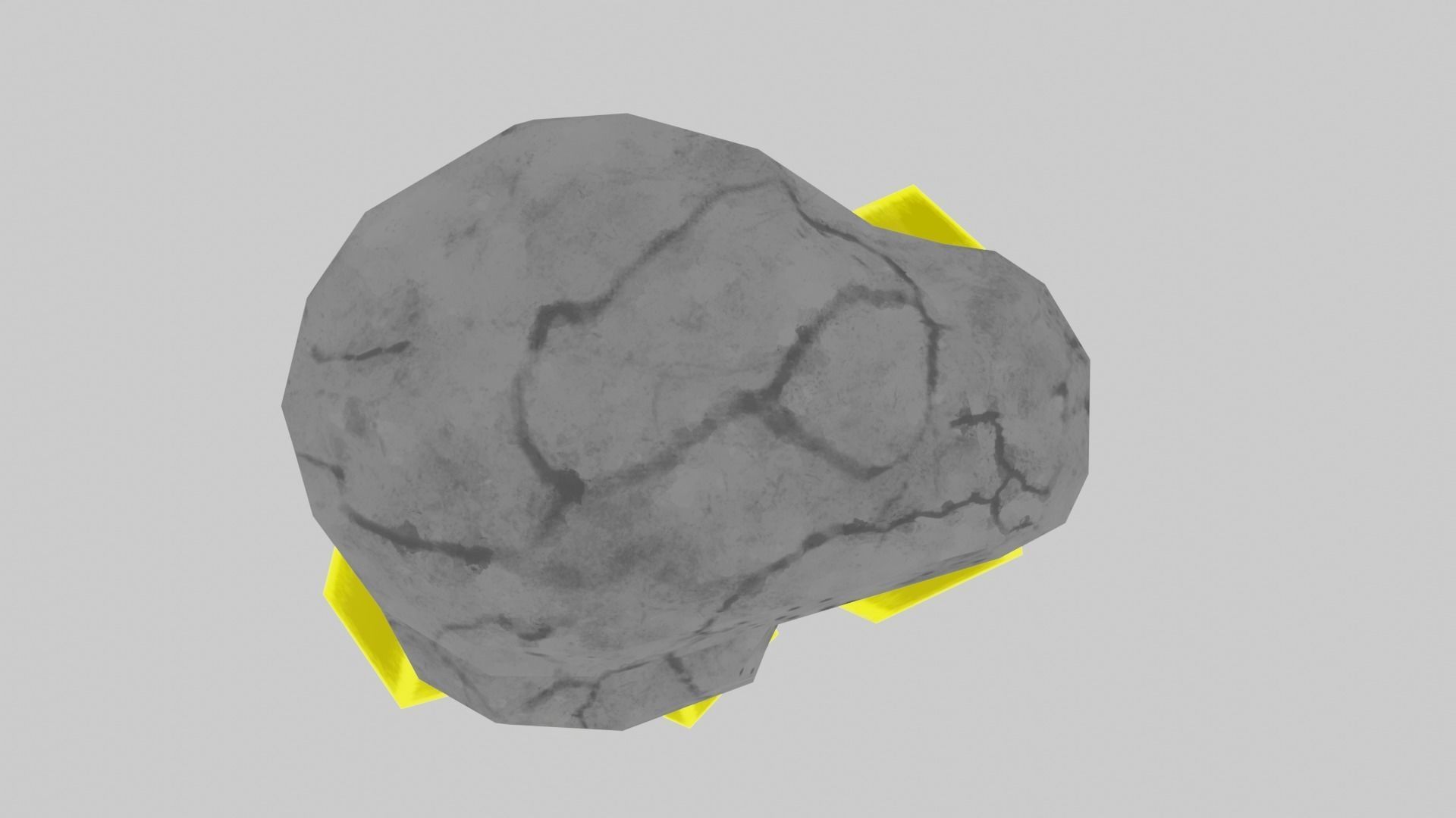 Yellow Stylized Rock Crystal Cluster Version 2 Low-poly 3D model_5