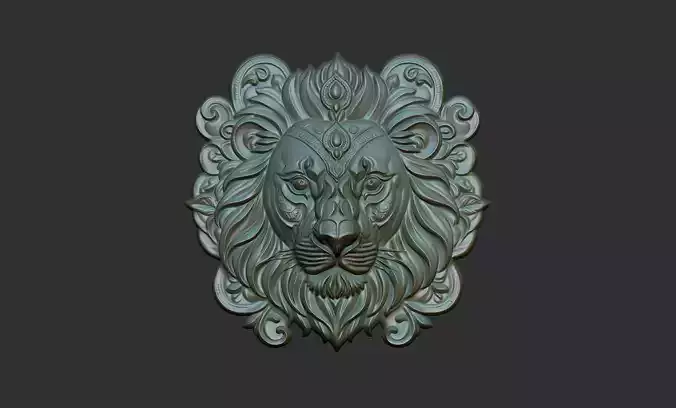 Lion Pendant Bas Relief 01