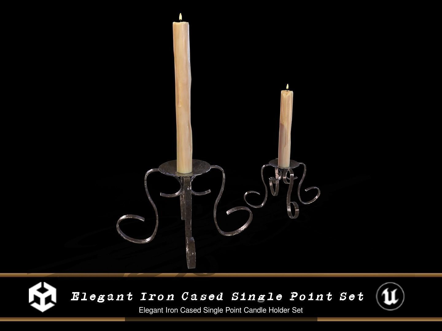 Iron Candelabra Set 3D Model Collection_10