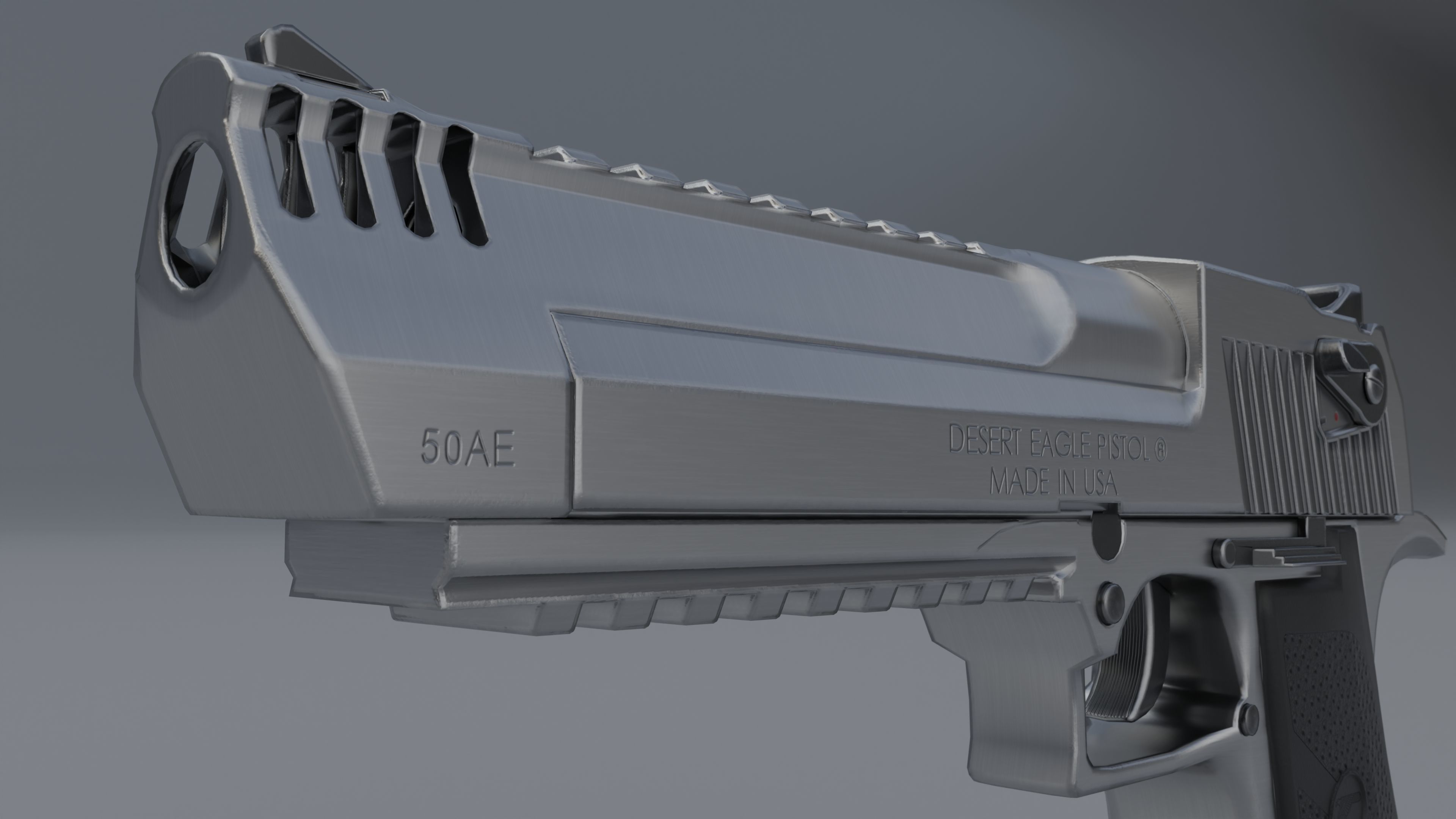 Pistol - Desert Eagle Low-poly 3D model_7