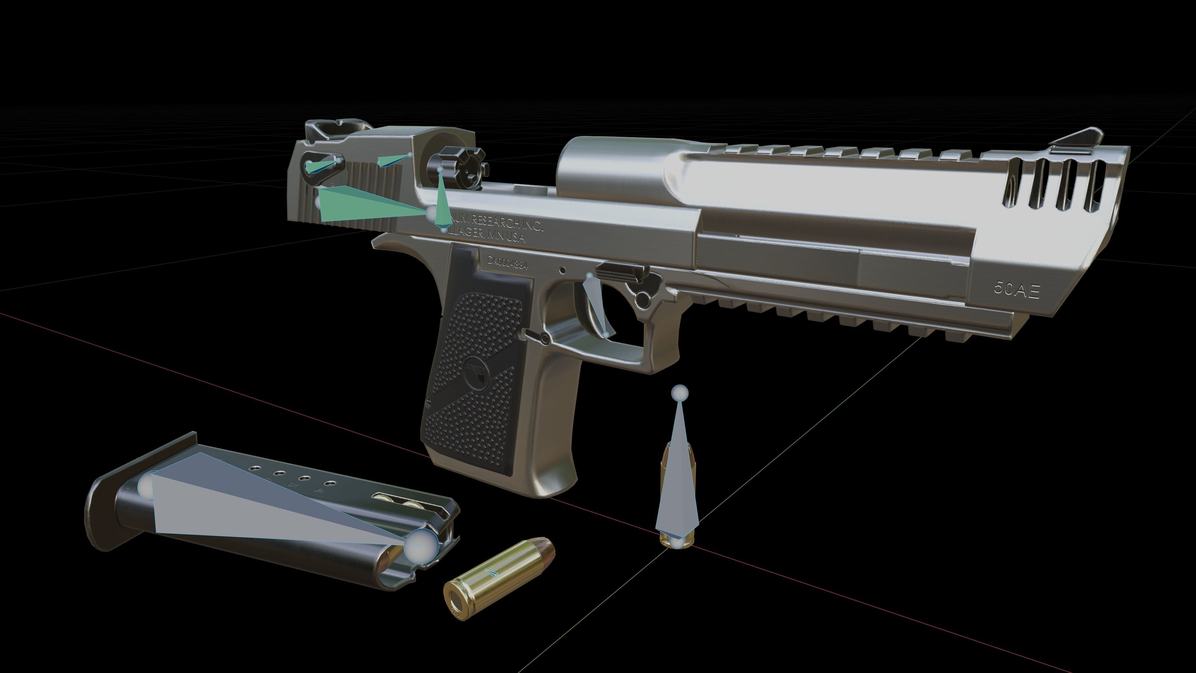 Pistol - Desert Eagle Low-poly 3D model_9