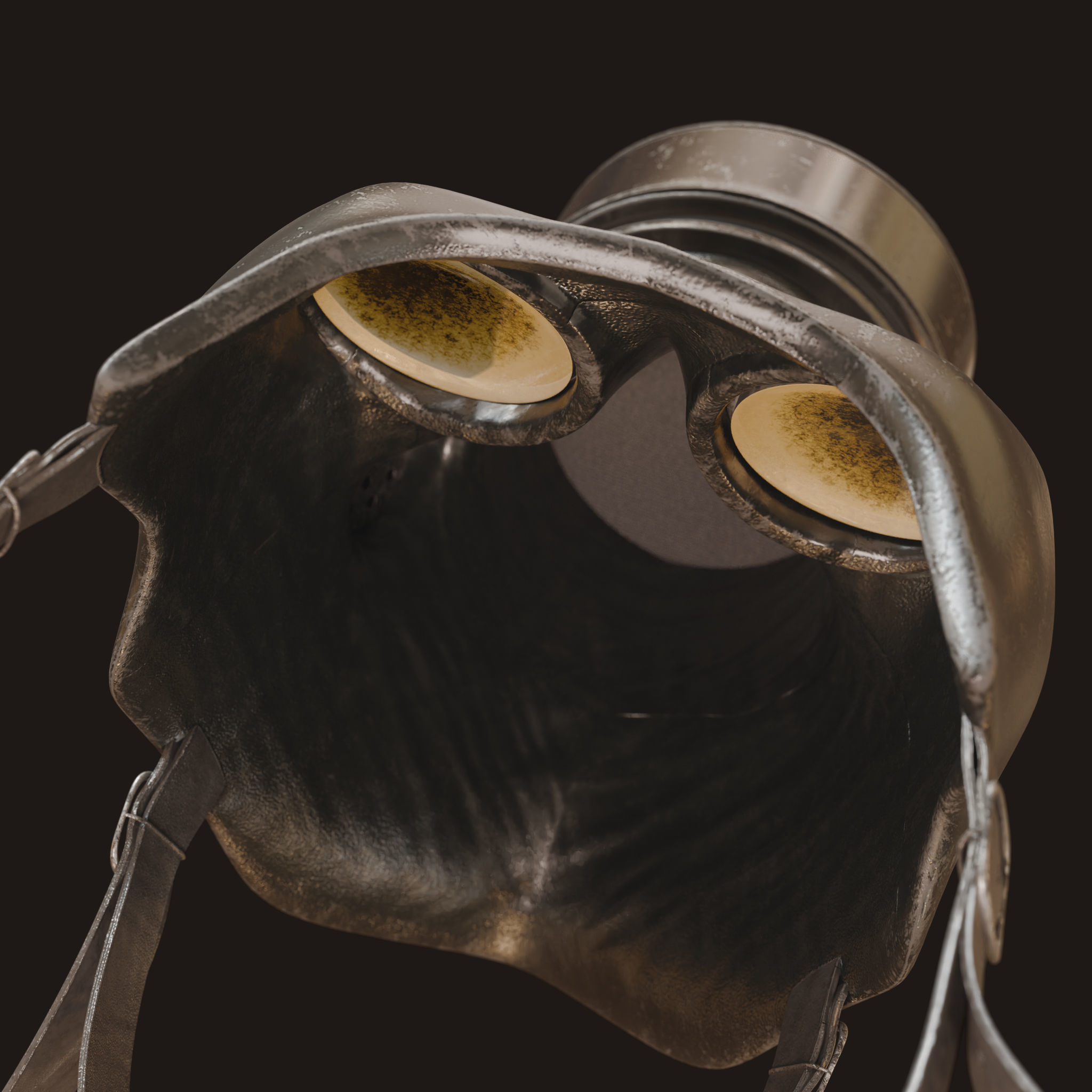 Gas Mask Military Low-poly 3D model_8